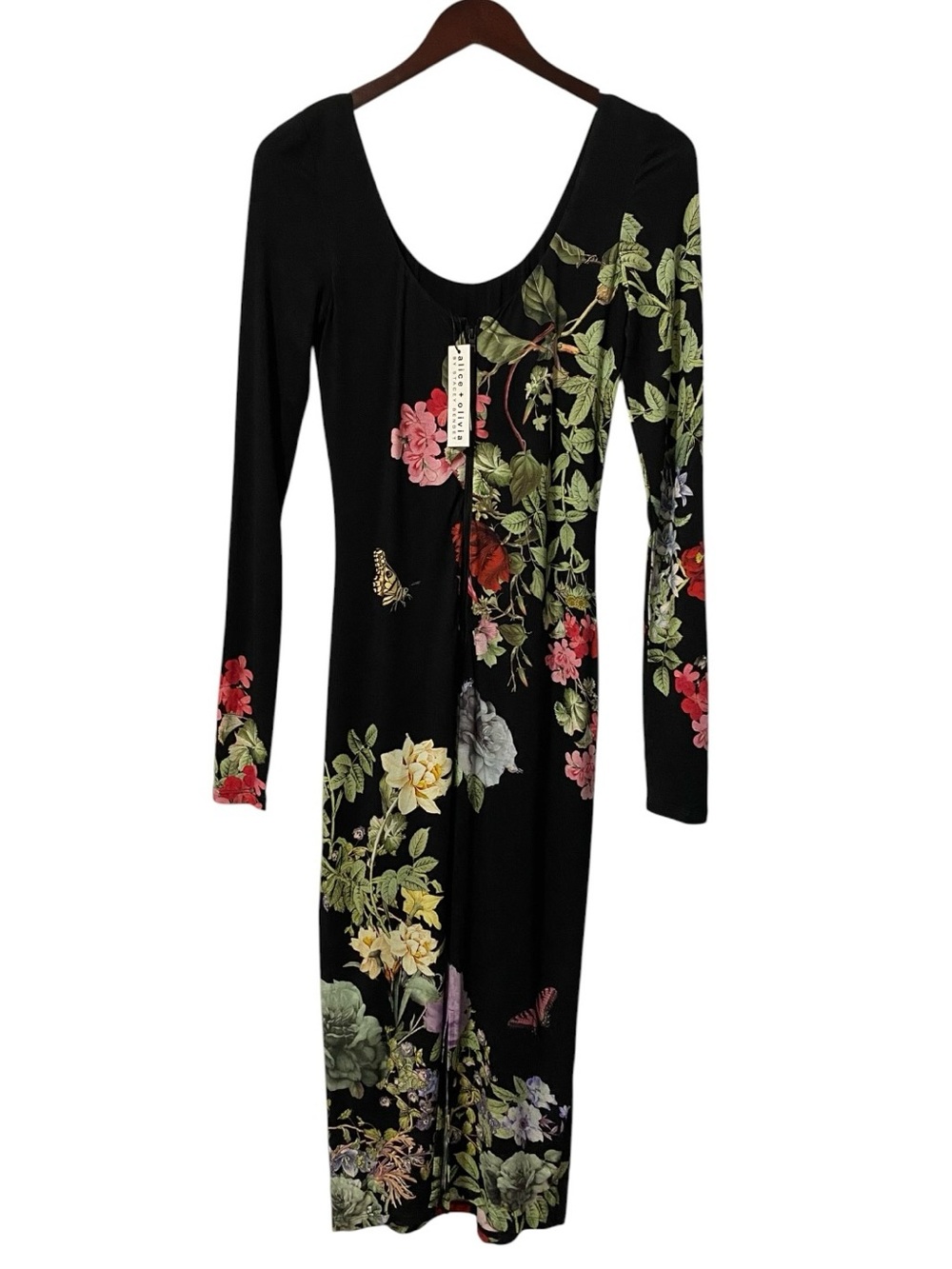 NWT Alice + Olivia Delora Scoop Neck Dress Size 6 - Picture 7 of 9